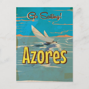 Azoren Vintage-Reiseposter Postkarte