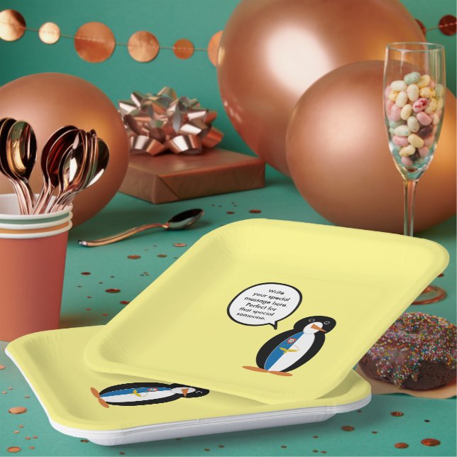 Azoren Vortrag von Penguin Personalisiert Pappteller (Multi)