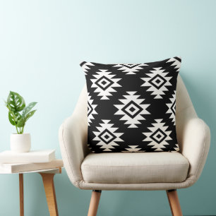 Aztec 2Way BW Symbol Big Pattern Kissen
