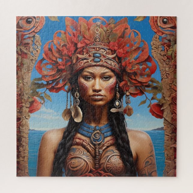 Aztec Abstrakt Vibranal Fusion Art (Vertikal)