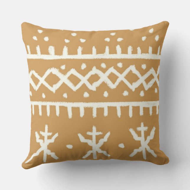 Aztec African Ancient Folk Pattern Throw Kissen (Rückseite)