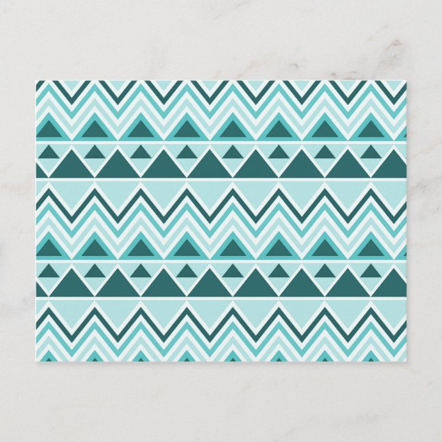 Aztec Andes Tribal Mountains Dreiecke Chevrons Postkarte (Vorderseite)