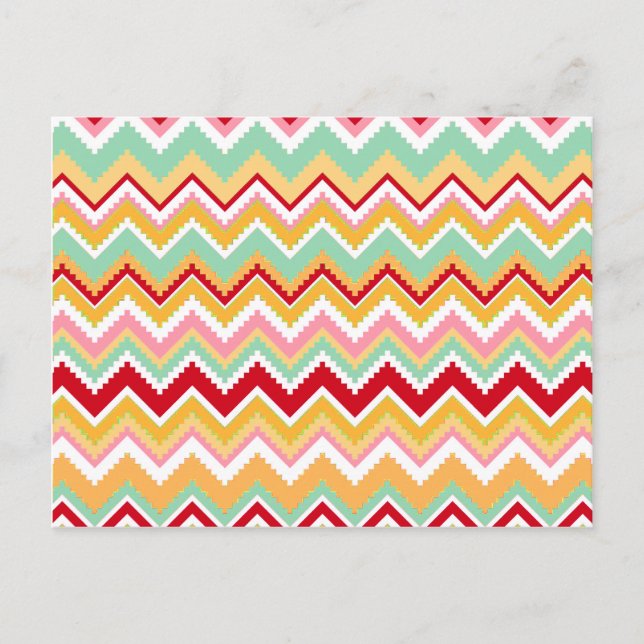 Aztec Andes Tribal Mountains Zickzack Fiesta Zigag Postkarte (Vorderseite)