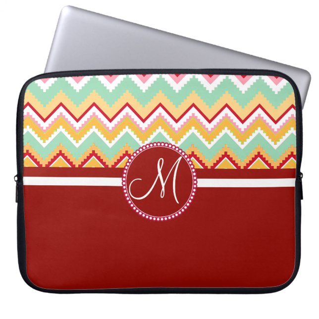Aztec Andes Tribal Mountains Zickzack Fiesta ZigZa Laptopschutzhülle (Vorderseite)