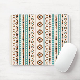 Aztec Aquamarin Terracotta Blk Cr Mix Motif (V) Mu Mousepad