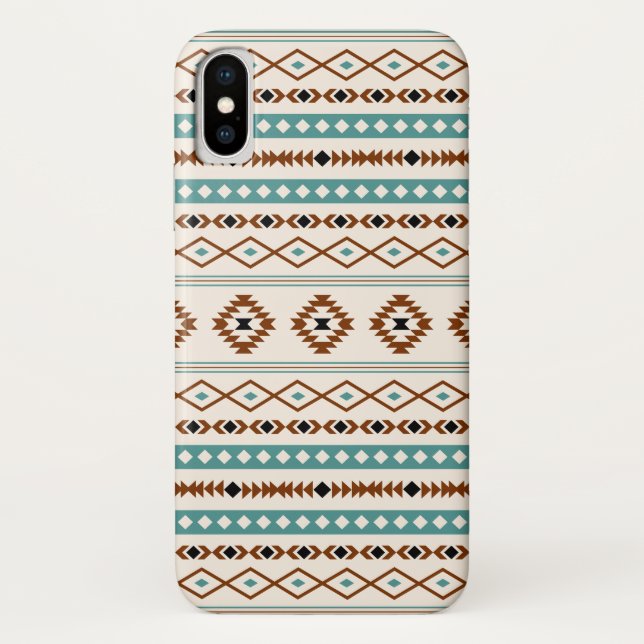 Aztec Aquamarin Terracotta Schwarzes Creme Mixed M Case-Mate iPhone Hülle (Rückseite)