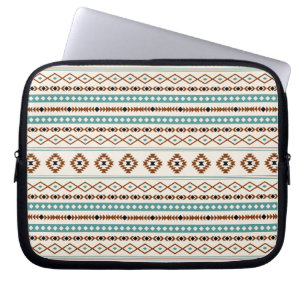 Aztec Aquamarin Terracotta Schwarzes Creme Mixed M Laptopschutzhülle