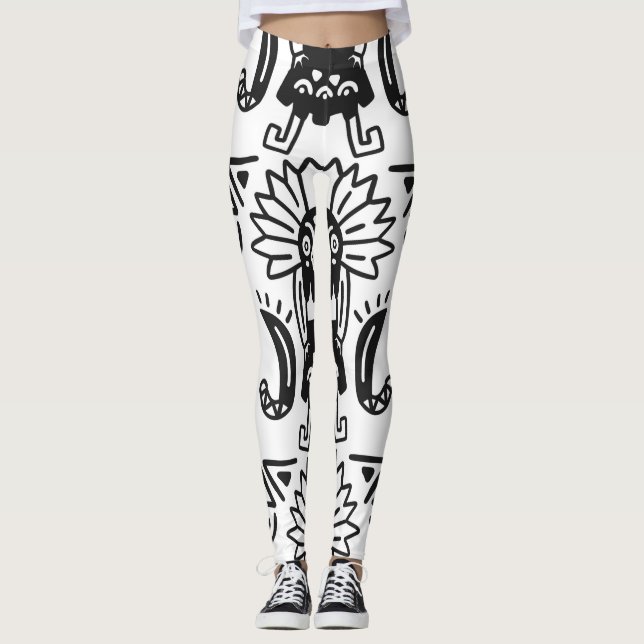 Aztec Art - Lizard Muster Leggings (Vorderseite)