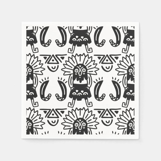 Aztec Art - Lizard Muster Serviette (Vorderseite)