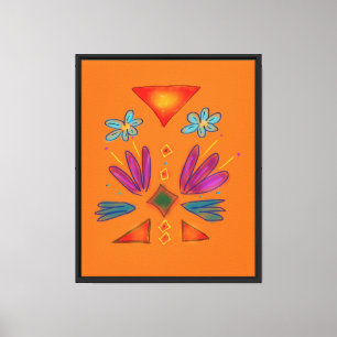 Aztec-Astronaut farbenfrohe Kunst Leinwanddruck