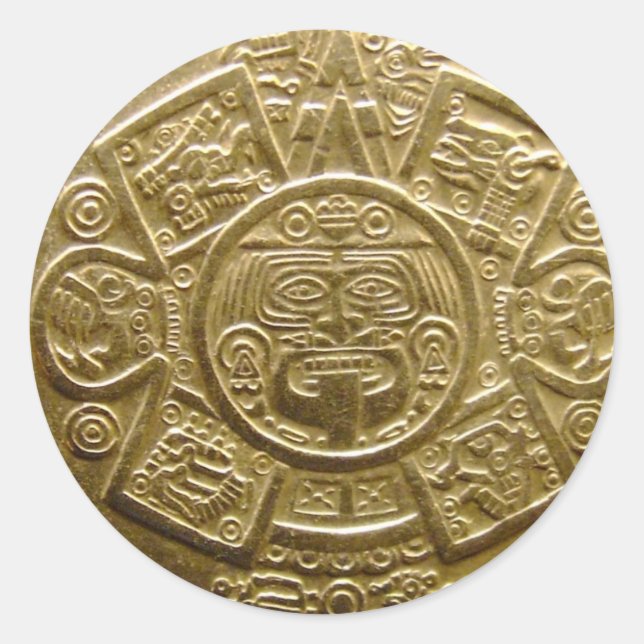 Aztec-Aufkleber Runder Aufkleber (Vorderseite)