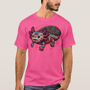 Aztec Axolotl Kunst und mexikanisches spanisches E T-Shirt