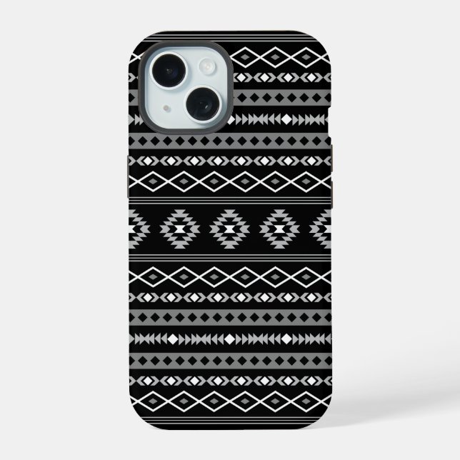 Aztec blanc gris noir Motifs mélangés Motif (Verso)