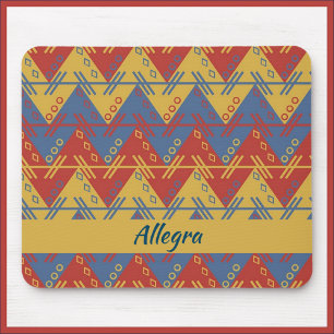 Aztec Blauer Rot und Gold Mousepad