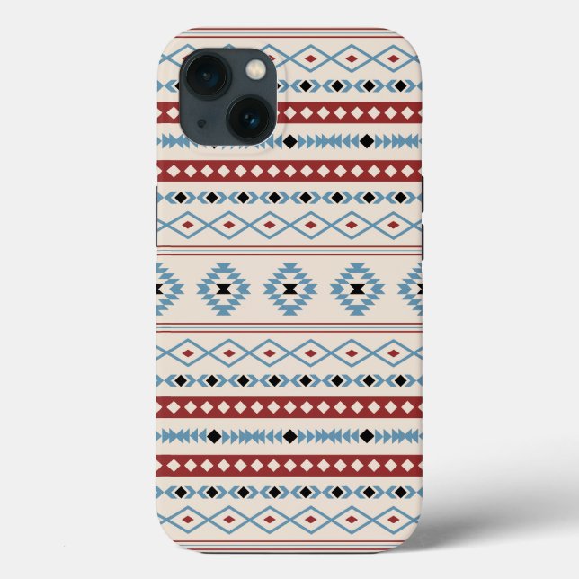 Aztec Blue Red Black Cream Mixed Motifs Muster Case-Mate iPhone Hülle (Rückseite)