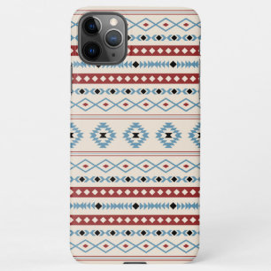 Aztec Blue Red Black Cream Mixed Motifs Muster iPhone 11Pro Max Hülle
