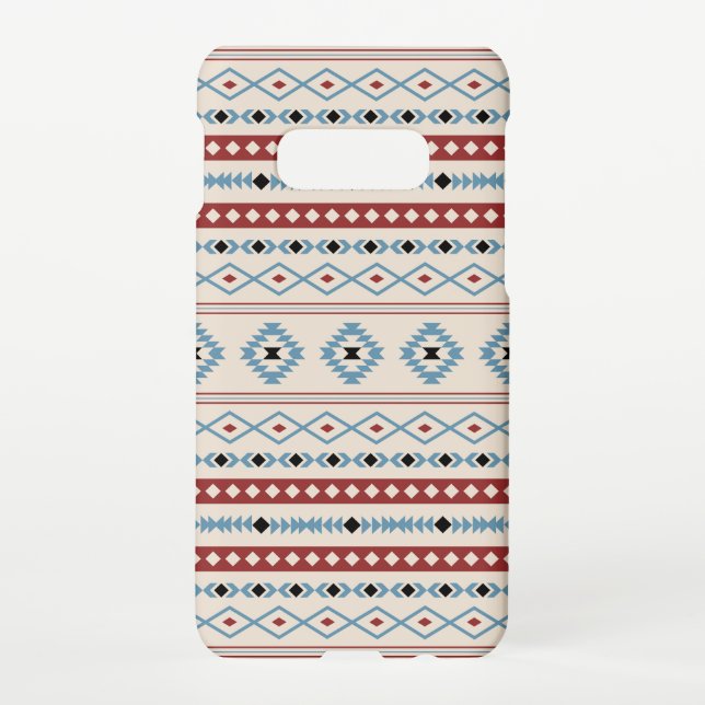 Aztec Blue Red Black Cream Mixed Motifs Muster Samsung Galaxy Hülle (Rückseite)