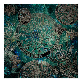 Aztec Blues Poster Paper (Semi-Gloss)
