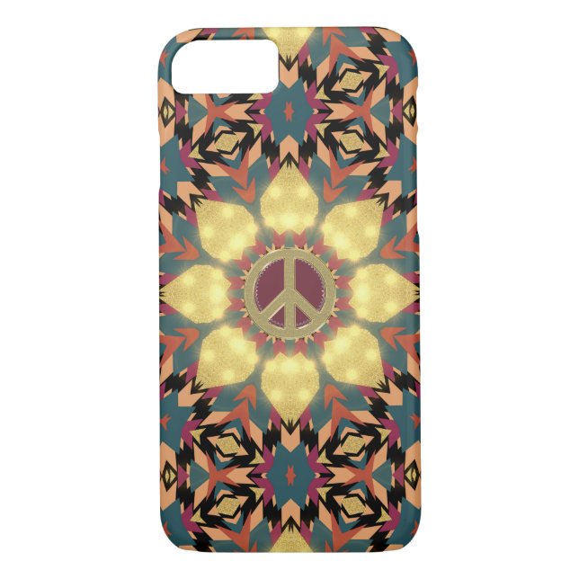 Aztec Boho Desert Peace SunFlower Phone Case (Rückseite)