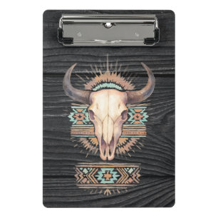 Aztec Boho Skull Mini Klemmbrett