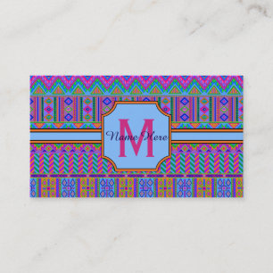 Aztec Bright Tribal Monogram Business oder Persona Visitenkarte