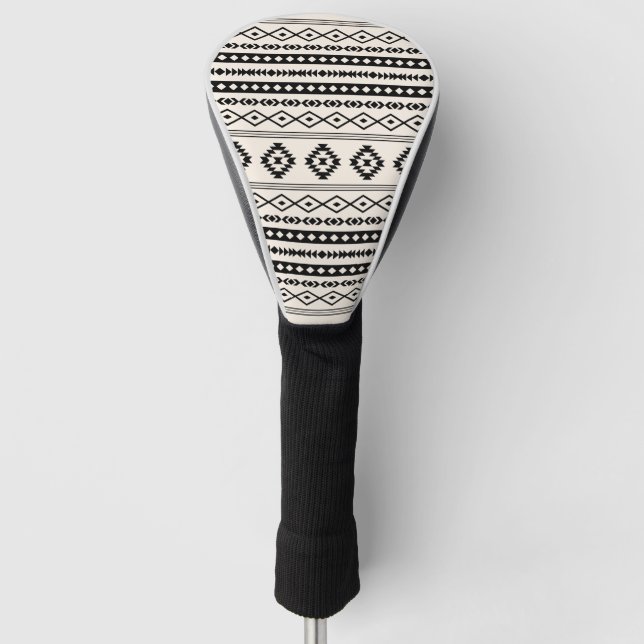 Aztec Brown auf Cream Mixed Motifs-Muster Golf Headcover (Vorderseite)