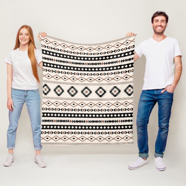 Aztec Brown Black Cream Mixed Motifs Muster Fleecedecke (Beispiel)