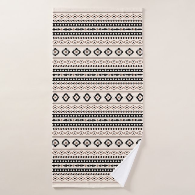 Aztec Brown Crème Noire Motifs Mixtes Motif Rpt (Serviette de bain)