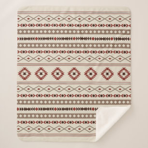 Aztec Browns Rust Cream Mixed Motifs-Muster Sherpadecke