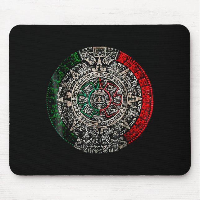 Aztec Calendar Sun Stone Mexican Art Carving Maya  Mousepad (Vorne)