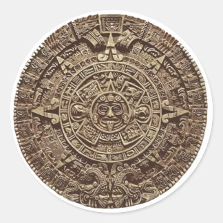 Aztec Calender Runder Aufkleber