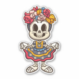 Aztec Catrina Skeleton Aufkleber