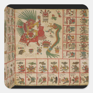 Aztec Codex Borbonicus Quadratischer Aufkleber