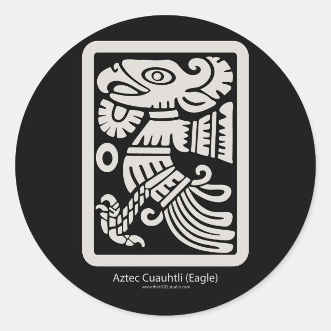 Aztec Cuauhtli - Adler (Putty)-Aufkleber Runder Aufkleber (Vorderseite)