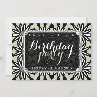 Aztec Daisies Modern Fun Birthday Party Einladung