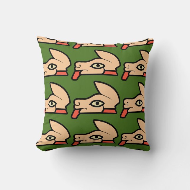 Aztec Design Pillow Tochtli oder Rabbit Kissen (Vorderseite)