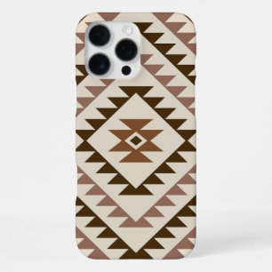 Aztec-Diamantmuster-Design Braun+Creme iPhone 16 Pro Max Hülle