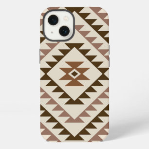 Aztec-Diamantmuster-Design Braun+Creme iPhone Hülle
