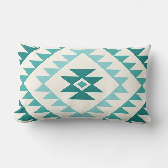 Aztec Diamond Motif Design Tees & Creme Kissen Für Draußen (Vorderseite)