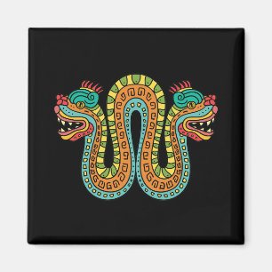Aztec Double Heart Serpent Snake Mexiko Art Magnet