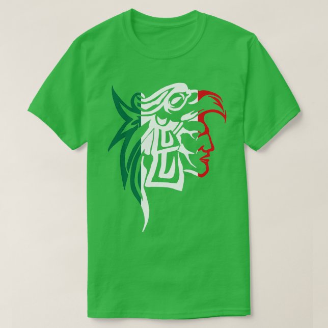 Aztec Eagle Warrior Mexican Flag  T-Shirt (Design vorne)
