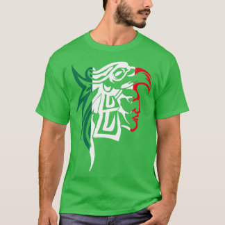 Aztec Eagle Warrior Mexican Flag  T-Shirt