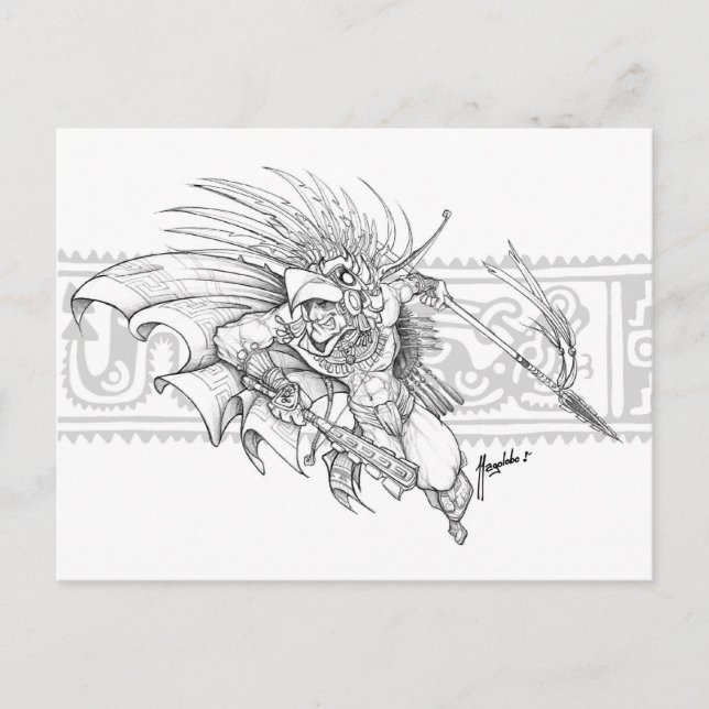 Aztec Eagle Warrior Postkarte (Vorderseite)