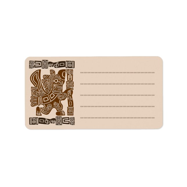 Aztec Eagle Warrior Tribal Alte Kunst Adressaufkleber (Vorne)