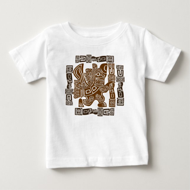 Aztec Eagle Warrior Tribal Alte Kunst Baby T-shirt (Vorderseite)
