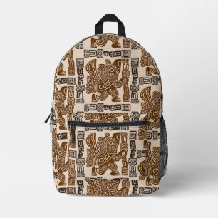 Aztec Eagle Warrior Tribal Alte Kunst Bedruckter Rucksack