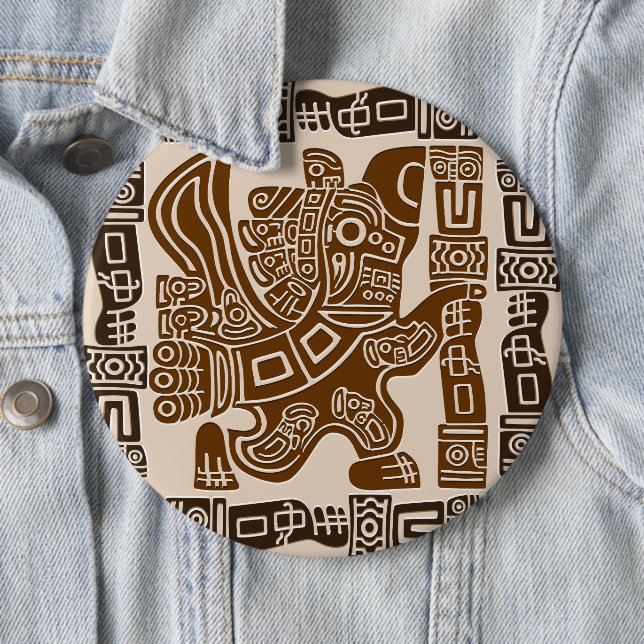 Aztec Eagle Warrior Tribal Alte Kunst Button (Beispiel)