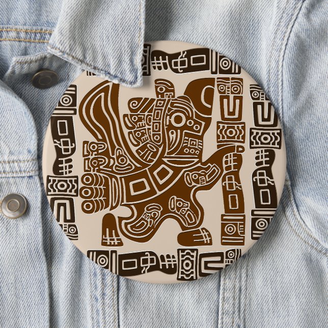 Aztec Eagle Warrior Tribal Alte Kunst Button (Beispiel)