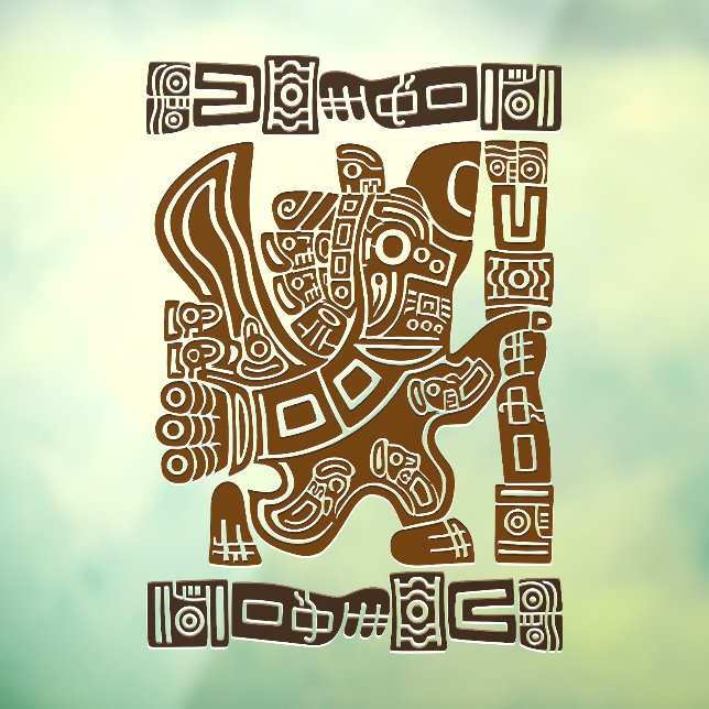 Aztec Eagle Warrior Tribal Alte Kunst Fensteraufkleber (Blatt 3)