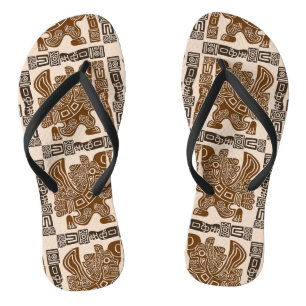 Aztec Eagle Warrior Tribal Alte Kunst Flip Flops